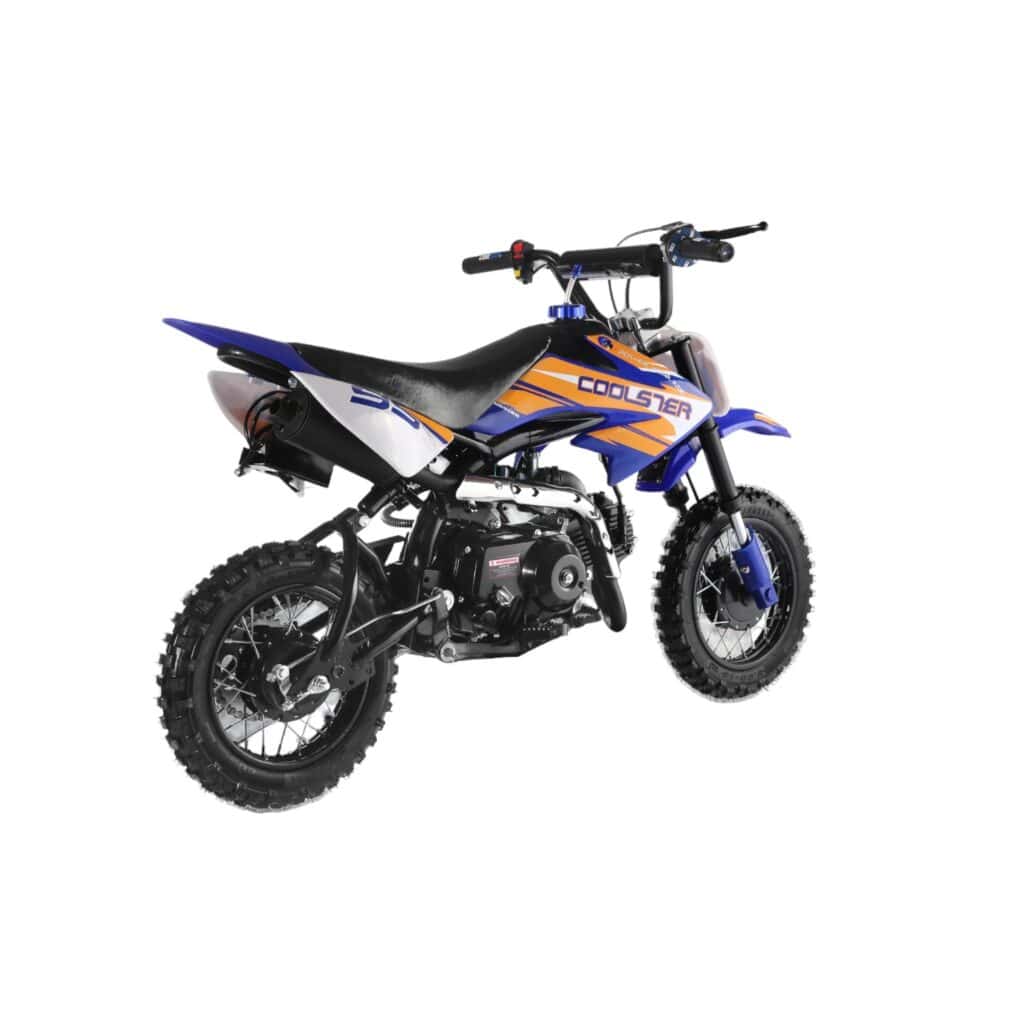 Coolster 125cc QG-213 Dirt Bike Blue Rear Right Quarter View
