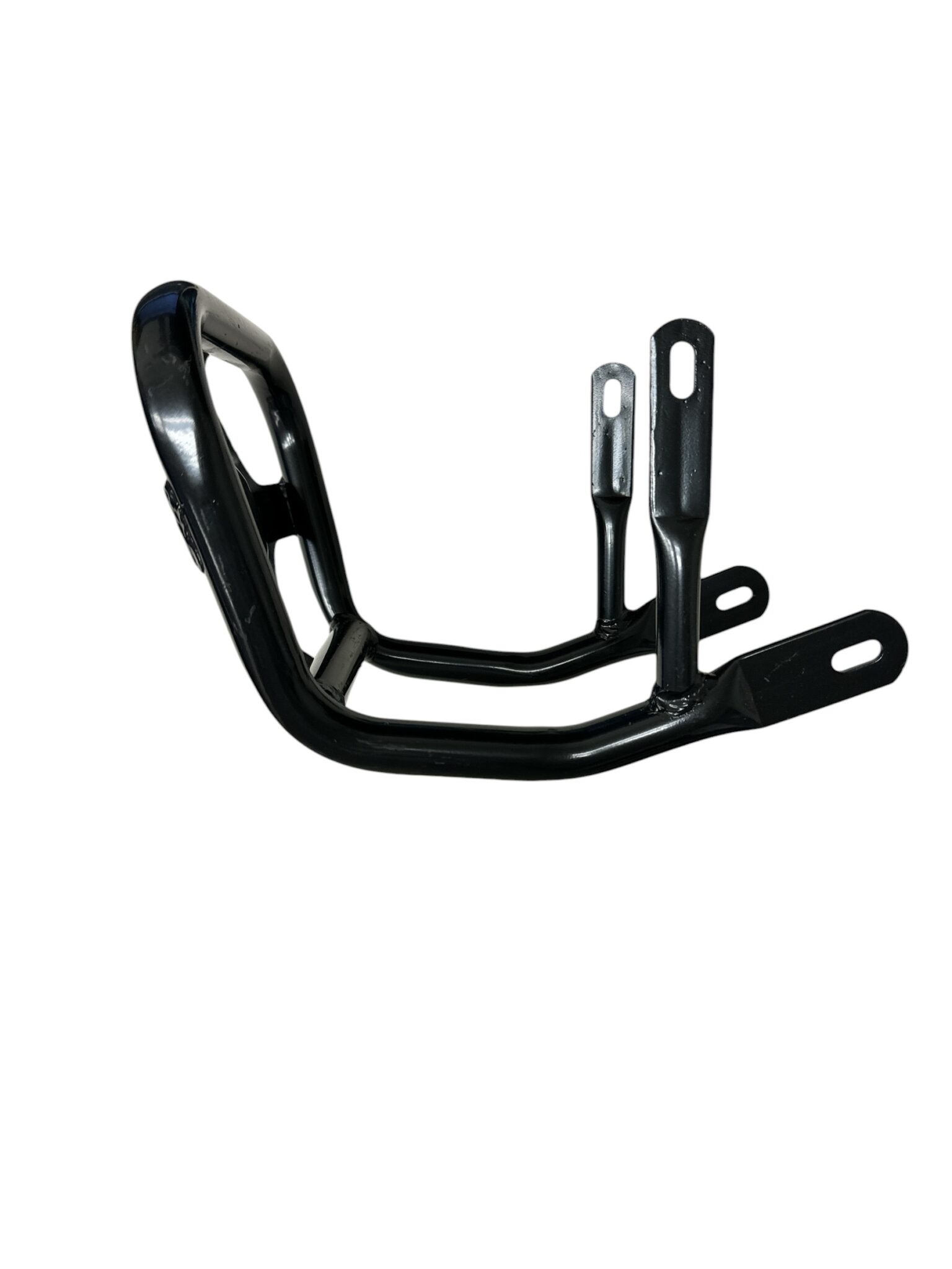 A black Front Metal Bumper for ATV-3125B/3125B-2 125CC ATV (BDSSF-3125B) part isolated on a white background.