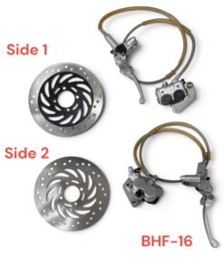 OEM Coolster Front Hydraulic Brake Assembly for 125cc manual dirt bike model XR-125A. PART NUMBER BHF-16 - MGM-XAQ23