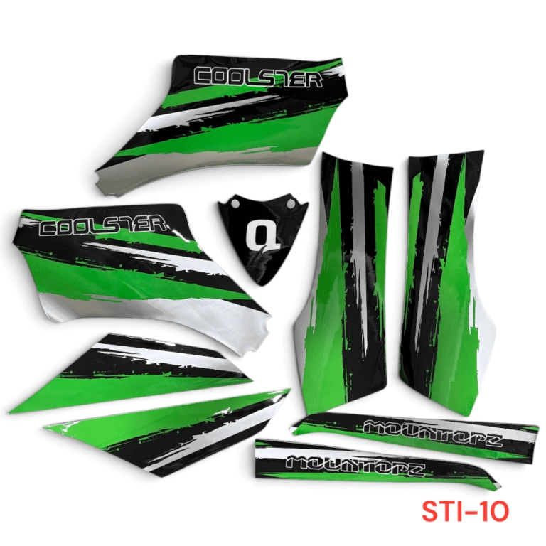 OEM Coolster Body Shell Decal Stickers in Green for 125cc ATV 3125B - STI-10-BZB-EA047