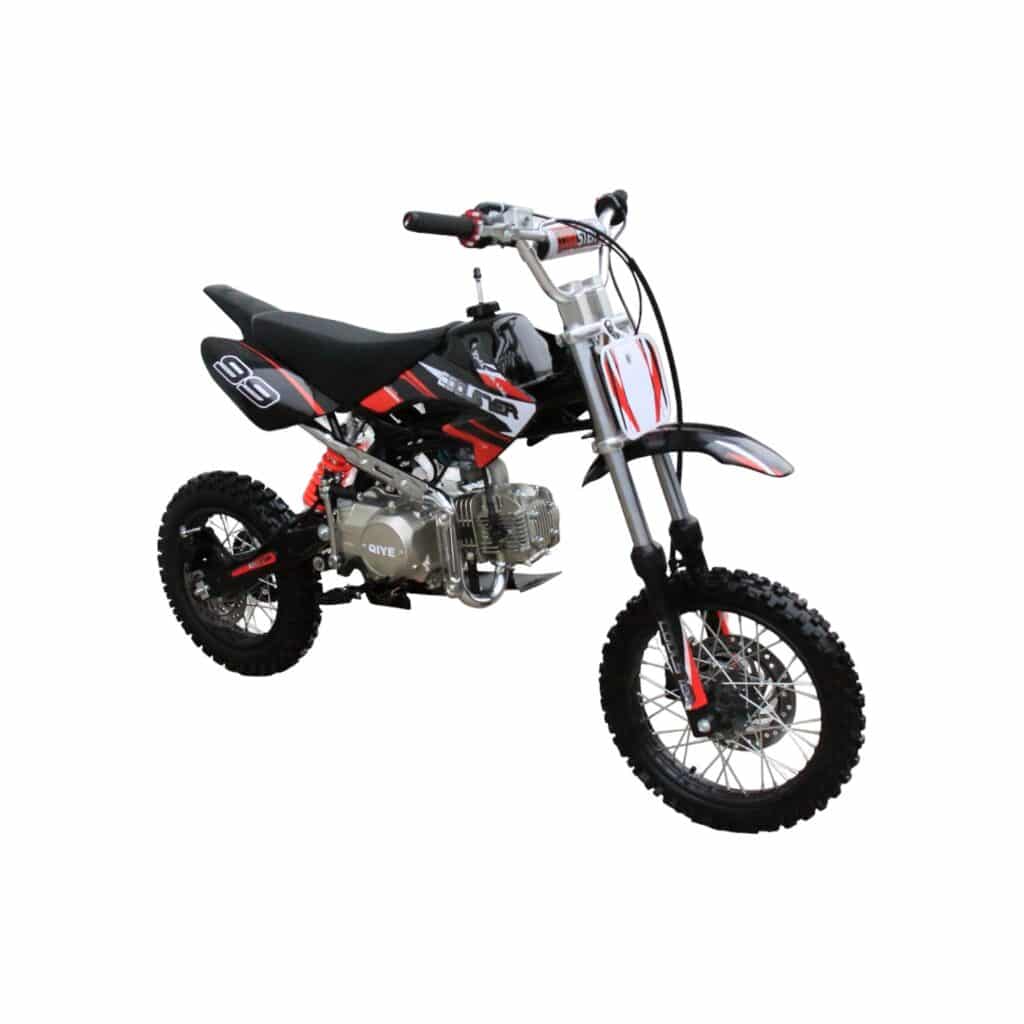 Coolster 125cc XR-125 Semi-Automatic Dirt Bike Black Front Right Quarter View