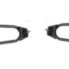 A pair of door hinges with a black Front A-Arm for 3200, 3250B (MGM-JA006) on a white background.