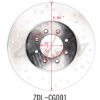 A diagram illustrating the dimensions of a Rear Disc Brake 6250:225mm (BDR-8) (ZDL-CG001) rotor.