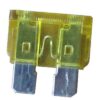 A yellow and black Fuse 6250:12V15A (DQL-TC002) with two terminals on a white background.