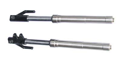 A pair of Front Suspension 214X-W-125:610mm (MGM-CC010) brake levers mounted on a fork.