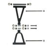 A set of Front A-Arm for 3050B (FAA-5A) (MGM-JA002) parts for the front suspension of a car.
