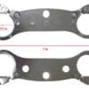 A Triple Fork Clamp for QG-50X (FOT-2) (JZB-DA023) designed as a holder for metal handcuffs with measurements.