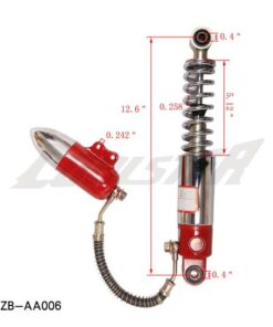 A red Front Suspension 320mm (SU-15) (JZB-AA006) for a motorcycle.