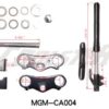 A set of parts including Front Fork 214XR-2 (MGM-CA004) and bracket for a motorcycle.