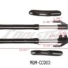 A pair of Front Suspension 214XR-2:630mm (MGM-CC003) handle bars with a bracket for a motorcycle.