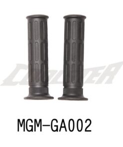 Two motorcycle grips with the Handle Bar Grips for ATV (L.R-Set) 3150DX-2 (HALR-10) (MGM-GA002) initials on them.