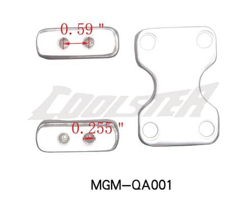 A collection of measurements for motorcycle Handle Bracket 210 (HBB-11) (MGM-QA001) and Brackets.