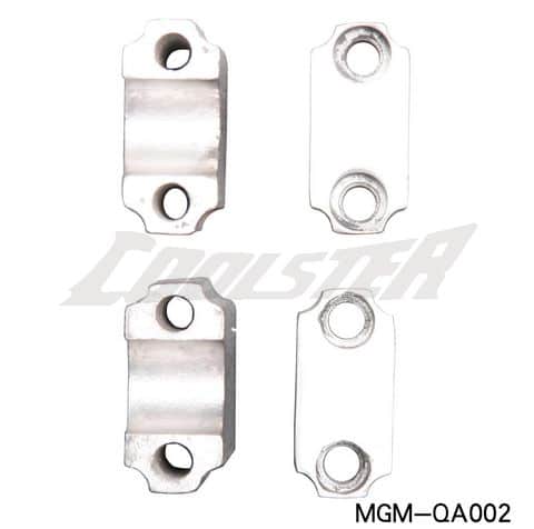 A set of Handle Bracket 214 (HBB-9) (MGM-QA002) for a motorcycle fork.
