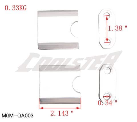 A set of Handle Bracket 214FA-3 (Aluminum) (HBB-8) (MGM-QA003) for a motorcycle fork.