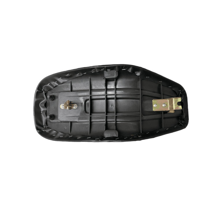 A black Seat for 3125B2 125cc ATV - Comfort and Style for Off-Road Adventures (SE-27) SLJ-DA016 with a handlebar attached to it.