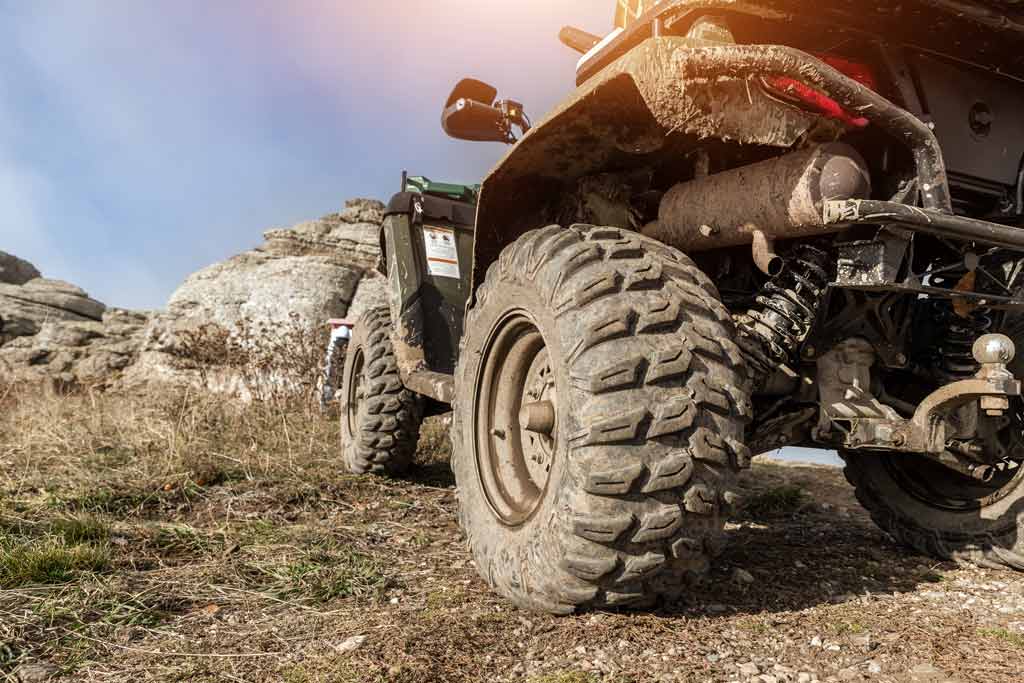 ATV tires up close