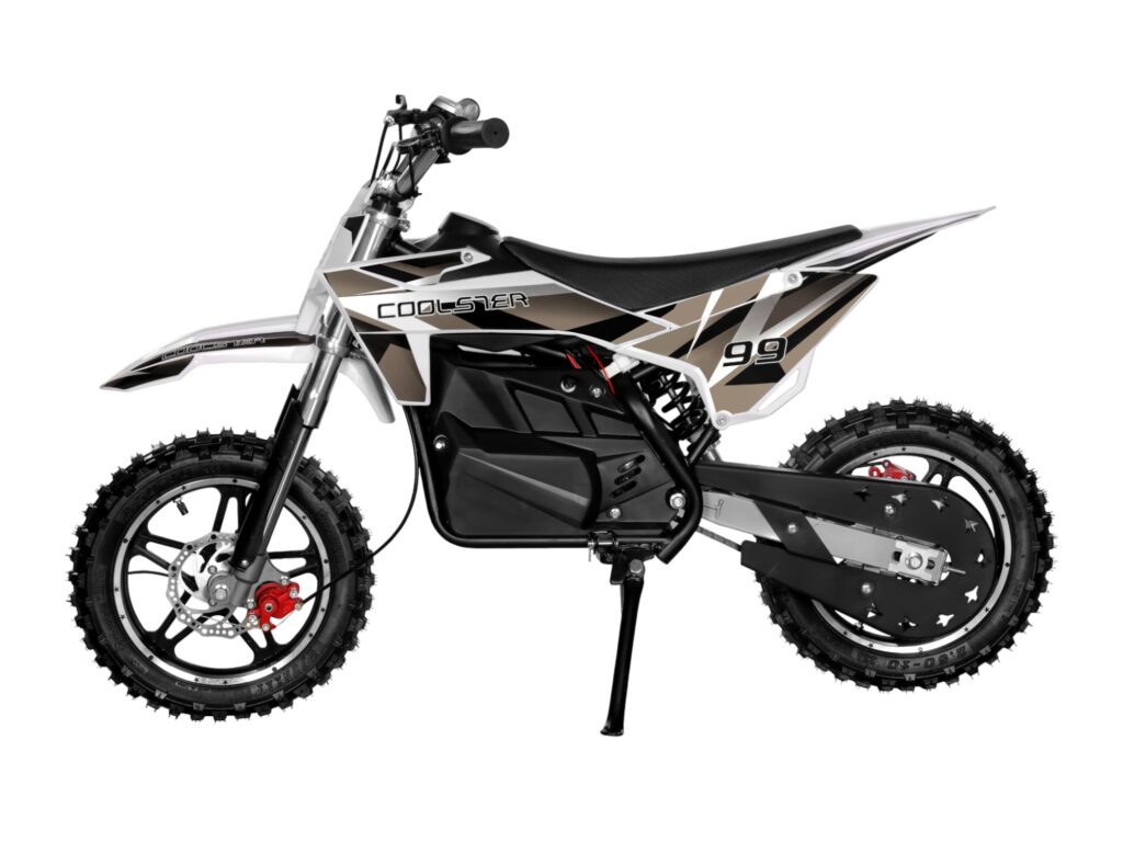 E-500 Electric Dirt Bike Grey Left Side View