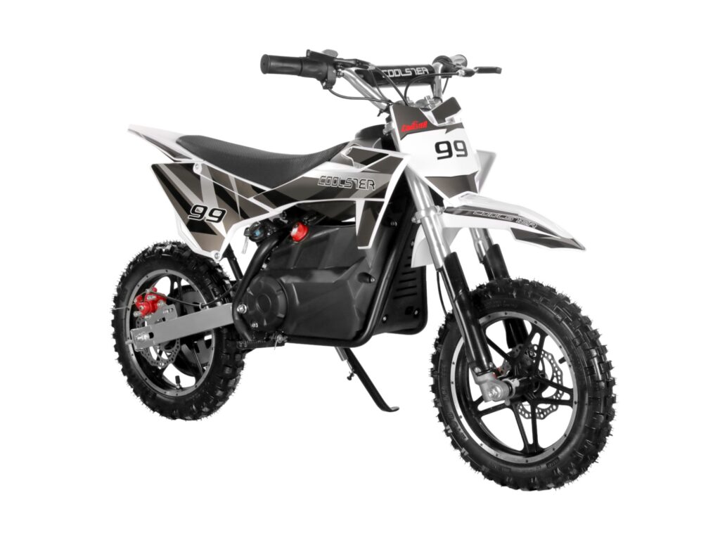 E-500 Electric Dirt Bike Grey Right Quarter View