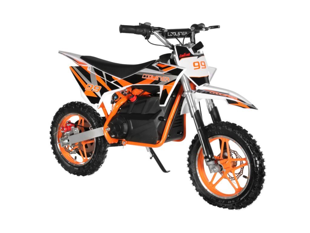 E-500 Electric Dirt Bike Orange Right Quarter View