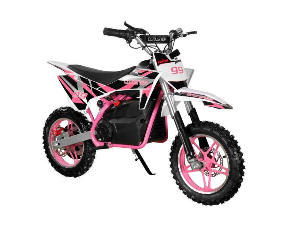 E-500 Electric Dirt Bike Pink Right Quarter View
