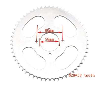 TEETH REAR SPROCKET 428#58(58mm PITCH-ROW