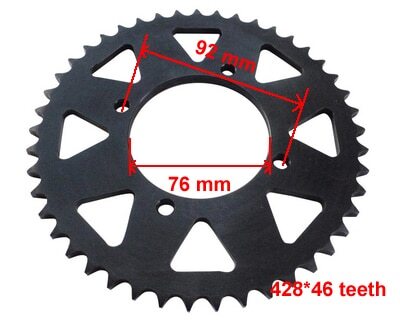 TEETH REAR SPROCKET 428#40(SPR-19) 76mm PITCH-ROW