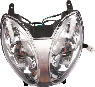A Head Light F2 (HL-14) (DQL-GN003) motorcycle headlight on a white background.