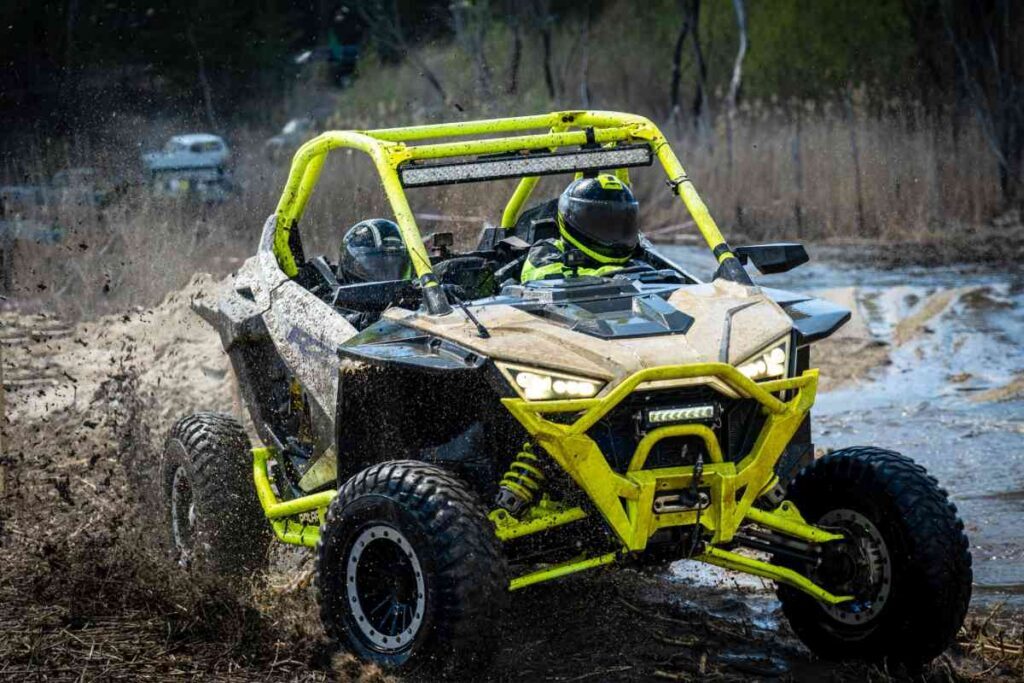 An ATV off-roading