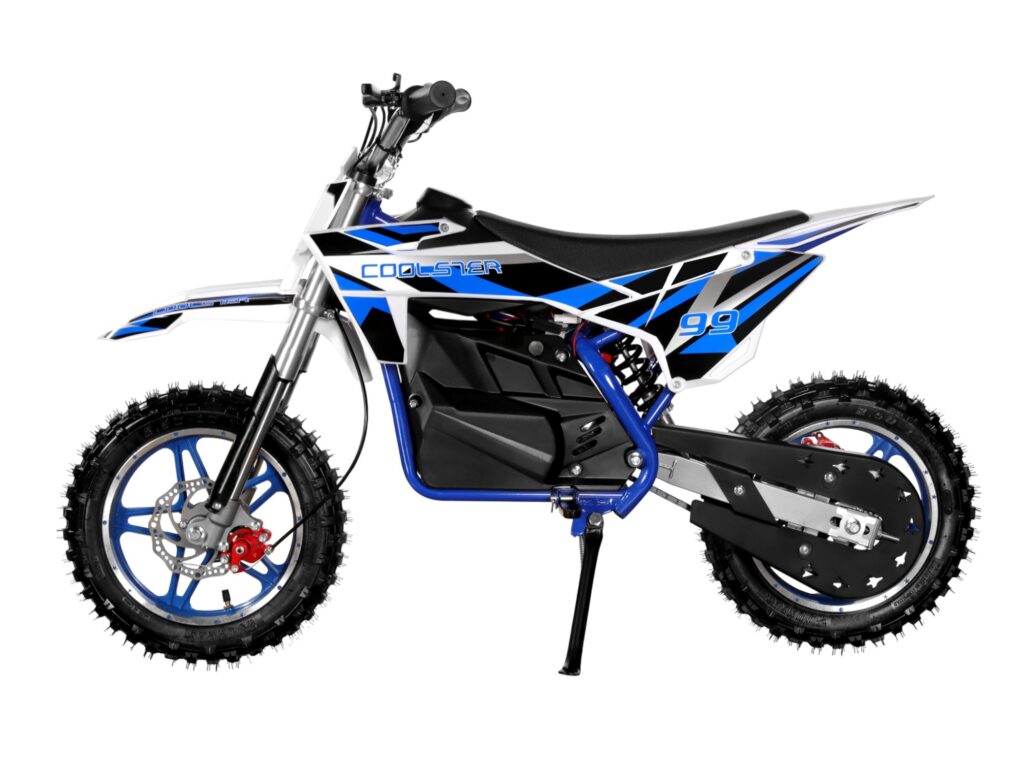 E-500 Electric Dirt Bike Blue Left View