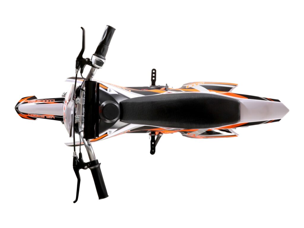 E-500 Electric Dirt Bike Orange Aerial View