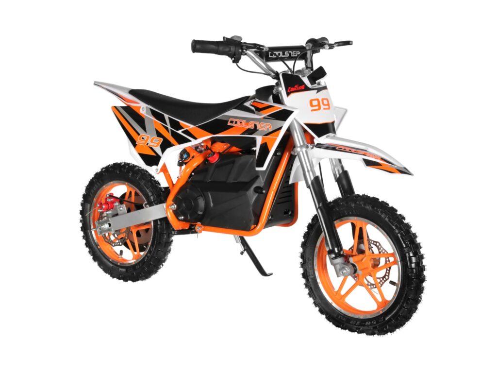 E-500 Electric Dirt Bike Orange Right Quarter View