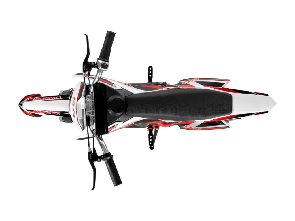 E-500 Electric Dirt Bike Red Aerial View