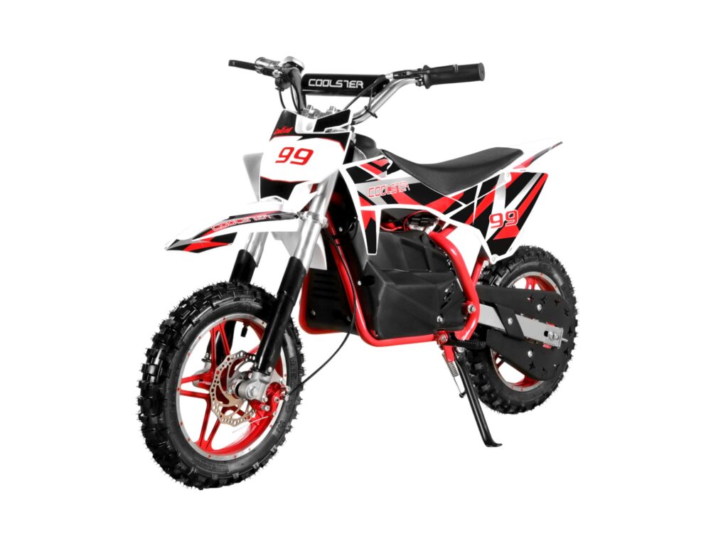E-500 Electric Dirt Bike Red Left Quarter View
