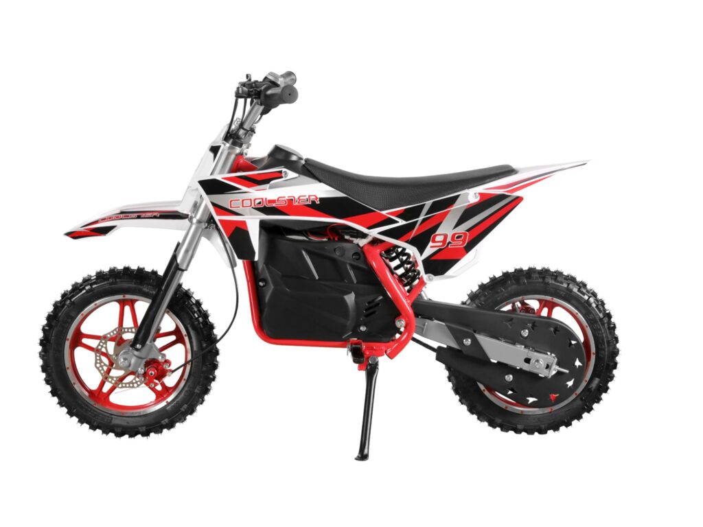 E-500 Electric Dirt Bike Red Left Side View