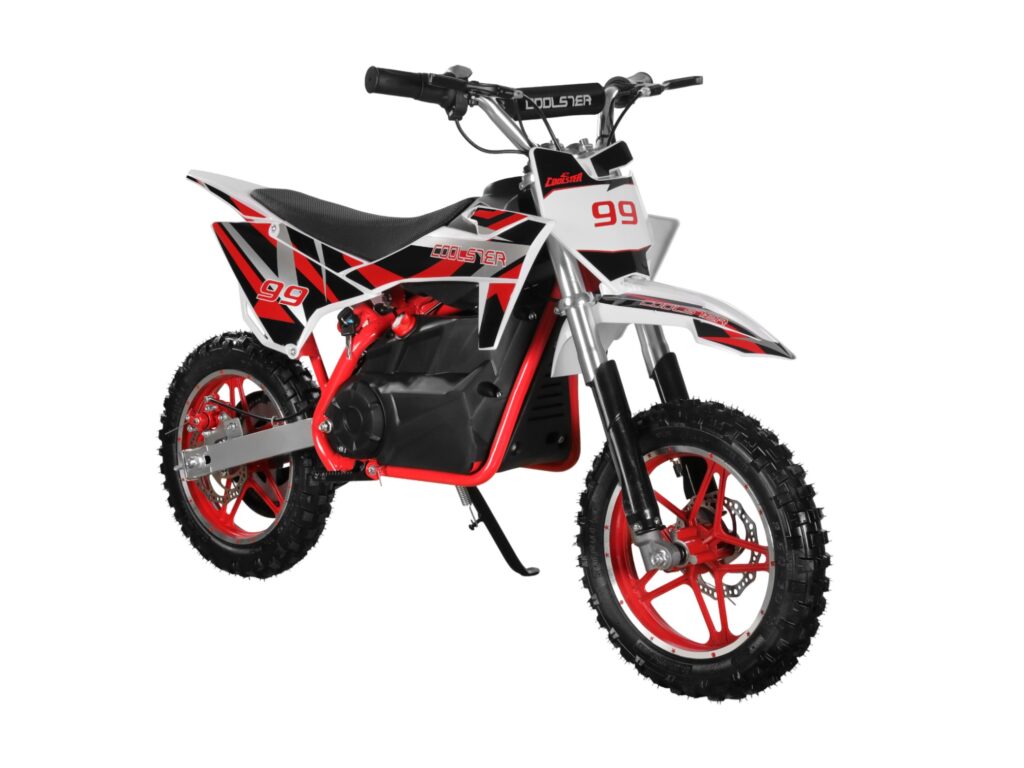 E-500 Electric Dirt Bike Red Right Quarter View