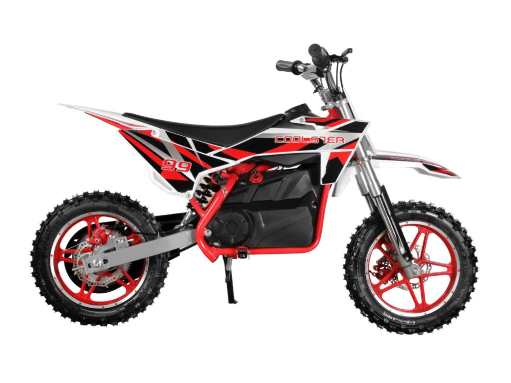 E-500 Electric Dirt Bike Red Right Side View