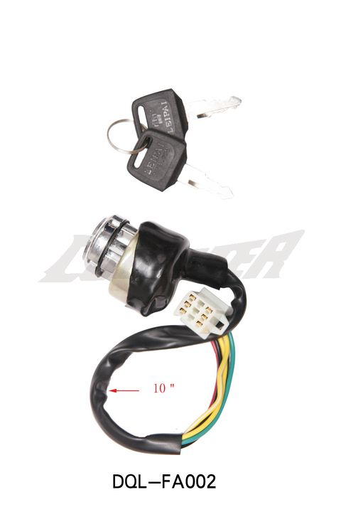 A motorcycle ignition switch with Key Set 3050B (KS-6) (DQL-FA002).