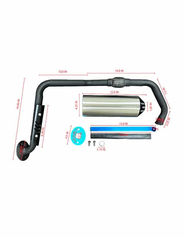 Muffler/exhaust assembly for 3150CXC and 3175S