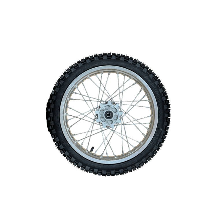 A Front Wheel for XR-125A and QG-214-2 125CC Dirt Bike (60/100-14) (WHF-1) on a white background.
