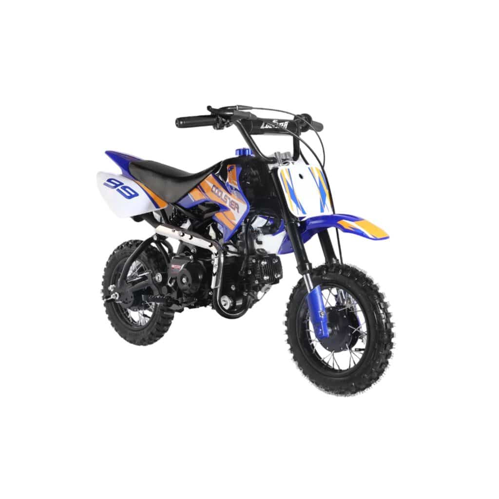 Coolster 125cc QG-213 Dirt Bike Blue Front Right Quarter View