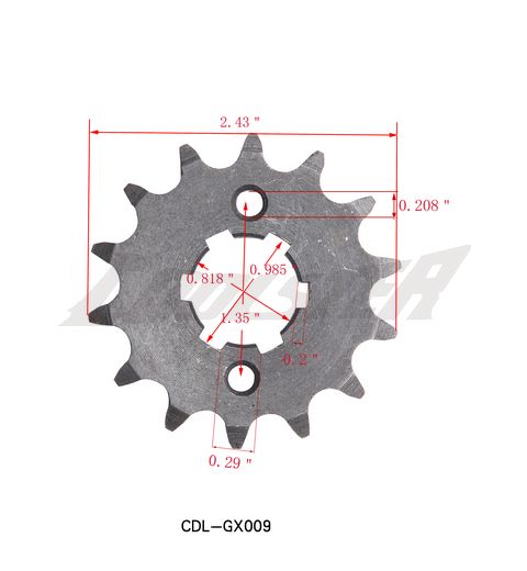Diagram, front sprocket 428#13 (SPF-7) (CDL-GX009).