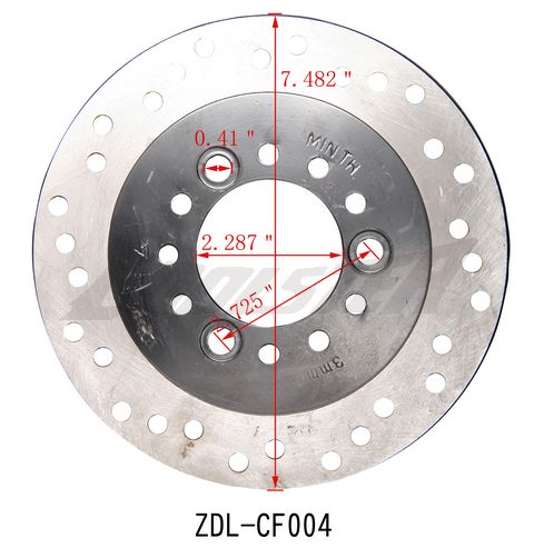 A diagram illustrating a motorcycle's Rear Disc Brake 3250A :190mm (ZDL-CF004) rotor.