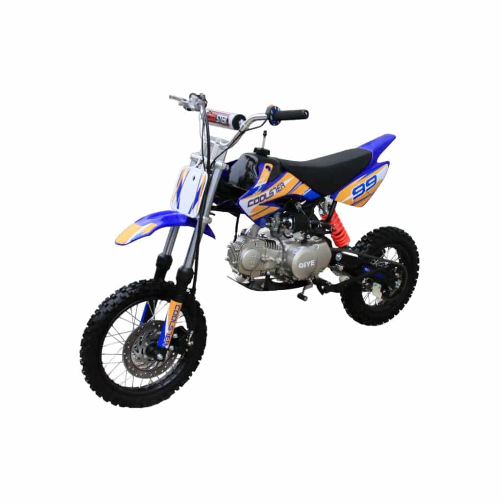 Coolster 125cc XR-125 Semi-Automatic Dirt Bike Blue Front Left Quarter View