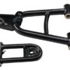 A pair of black front and rear axles on a white background featuring Front A-Arm for 6250, 6150 (FAA-1) (MGM-JA009).
