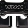 A pair of black Handle Bracket M-125 (MGM-QA005) with the word xmw on them that function as a holder and bracket for the bike fork.