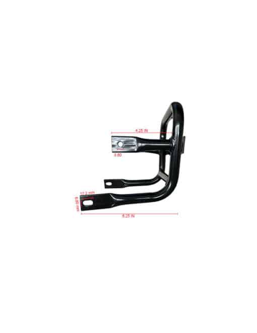 Black square-shaped Front Metal Bumper for 3050B 110CC ATV with dimensions labeled, isolated on a white background.