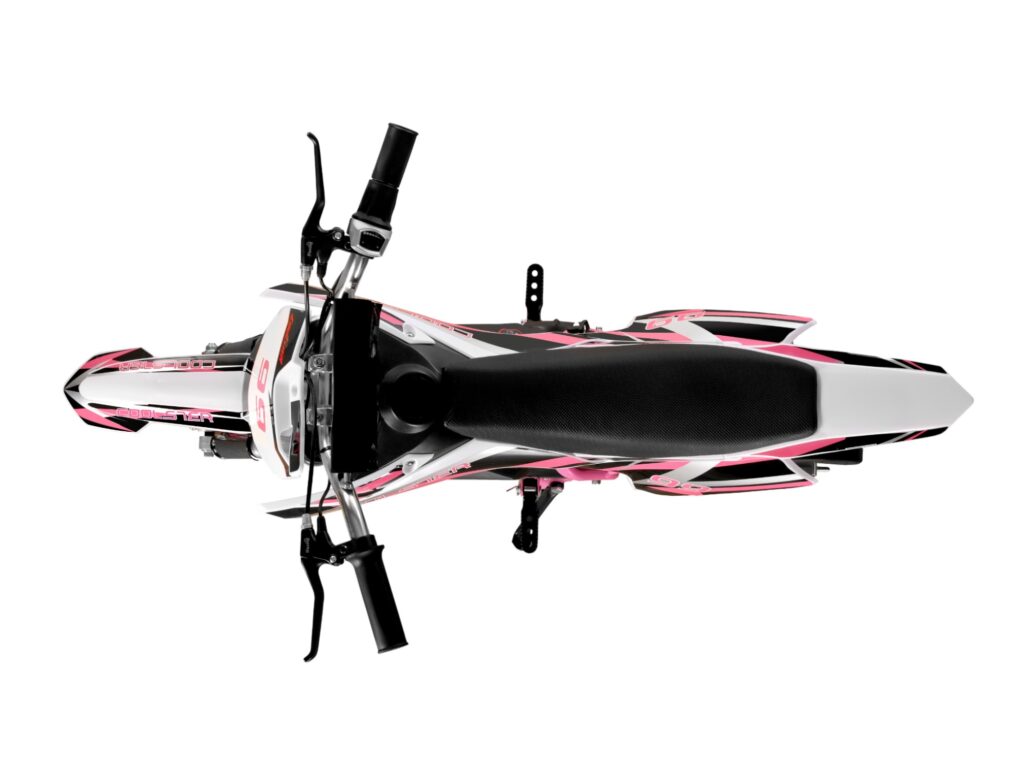 E-500 Electric Dirt Bike Pink Aerial View